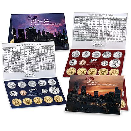   set u0 8 in original box coa phil adelphia denver 28 coins in total