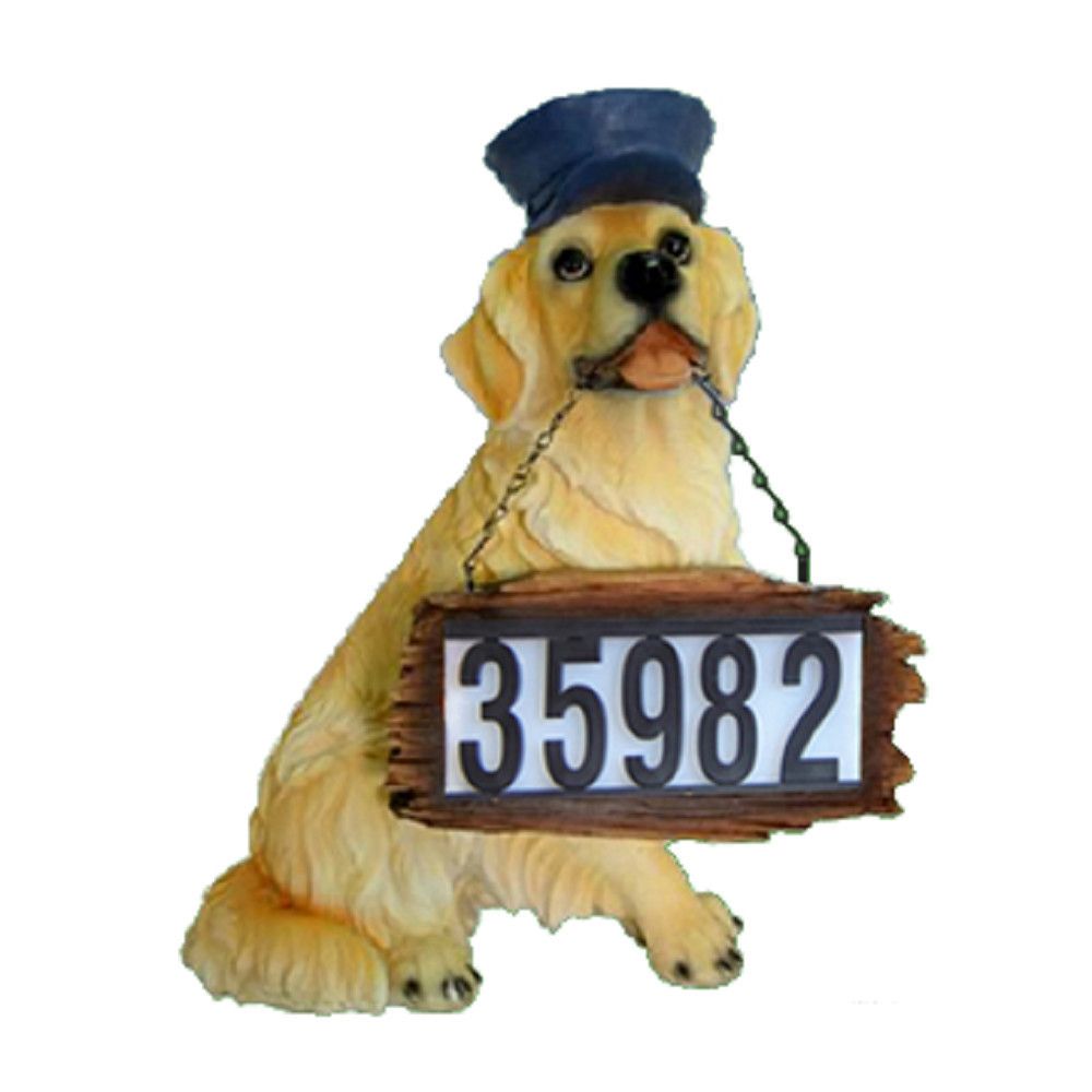 Solar Address Sign Pacific Solar Golden Retriever House Number Light 3 