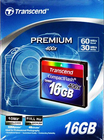 Transcend 16GB Extreme CF CompactFlash 400x 60MB s UDMA