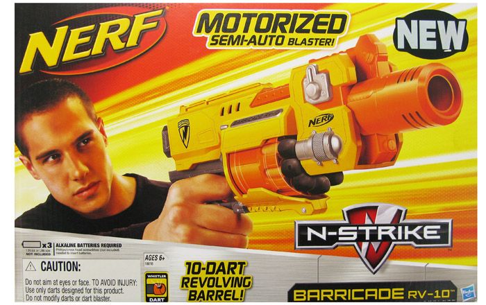 NERF N STRIKE MOTORIZED SEMI AUTO BARRICADE RV 10