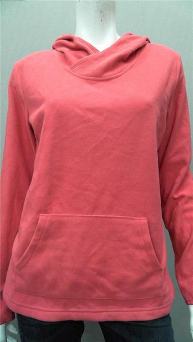   Womens M Fleece Hoodie Peach Solid Designer Fashion Activewear