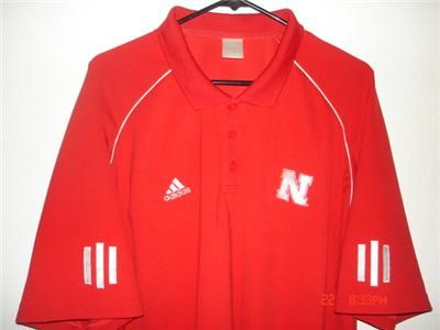 Adidas ClimaCool UOF N Nebraska Conrhuskers College Golf Polo Shirt 