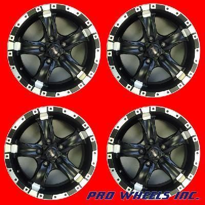   16x8 5 M Black 5 Spoke C C Aftermarket Rims Wheels Set 016855