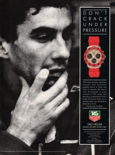 Ayrton Senna Tag Heuer Chronograph 1990 A3 Poster