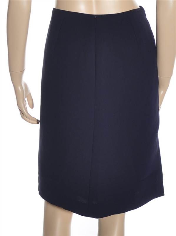 AK Anne Klein Knee Length Straight Navy Blue Skirt Sz 8