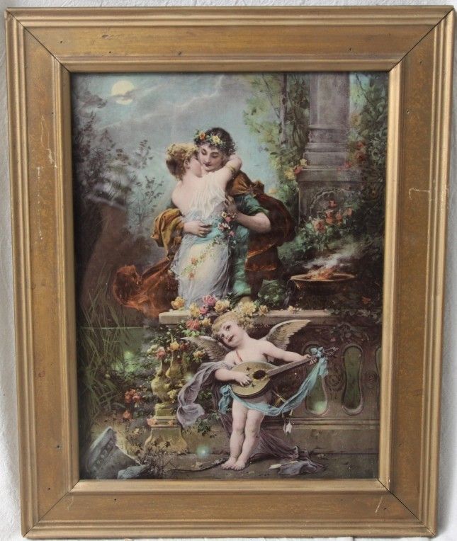   Original Romantic Victorian Lithograph 1901 Ullman Mfg Co