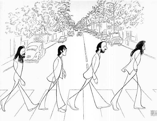 Al Hirschfeld The Beatles Abbey Road Signed Lithograph