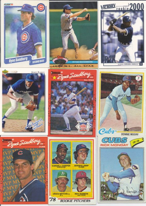 Cubs 4 Ryne Sandberg Alfonso Soriano RC Donnie Moore RC