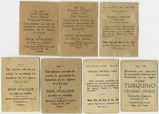 Lot of 145 Vintage 1920s Cuban Tobacco Cards   All Movie Stars + Film 