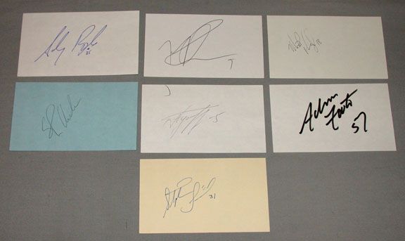 1990s Quebec Nordiques Lot of 7 Signed NHL Index Cards