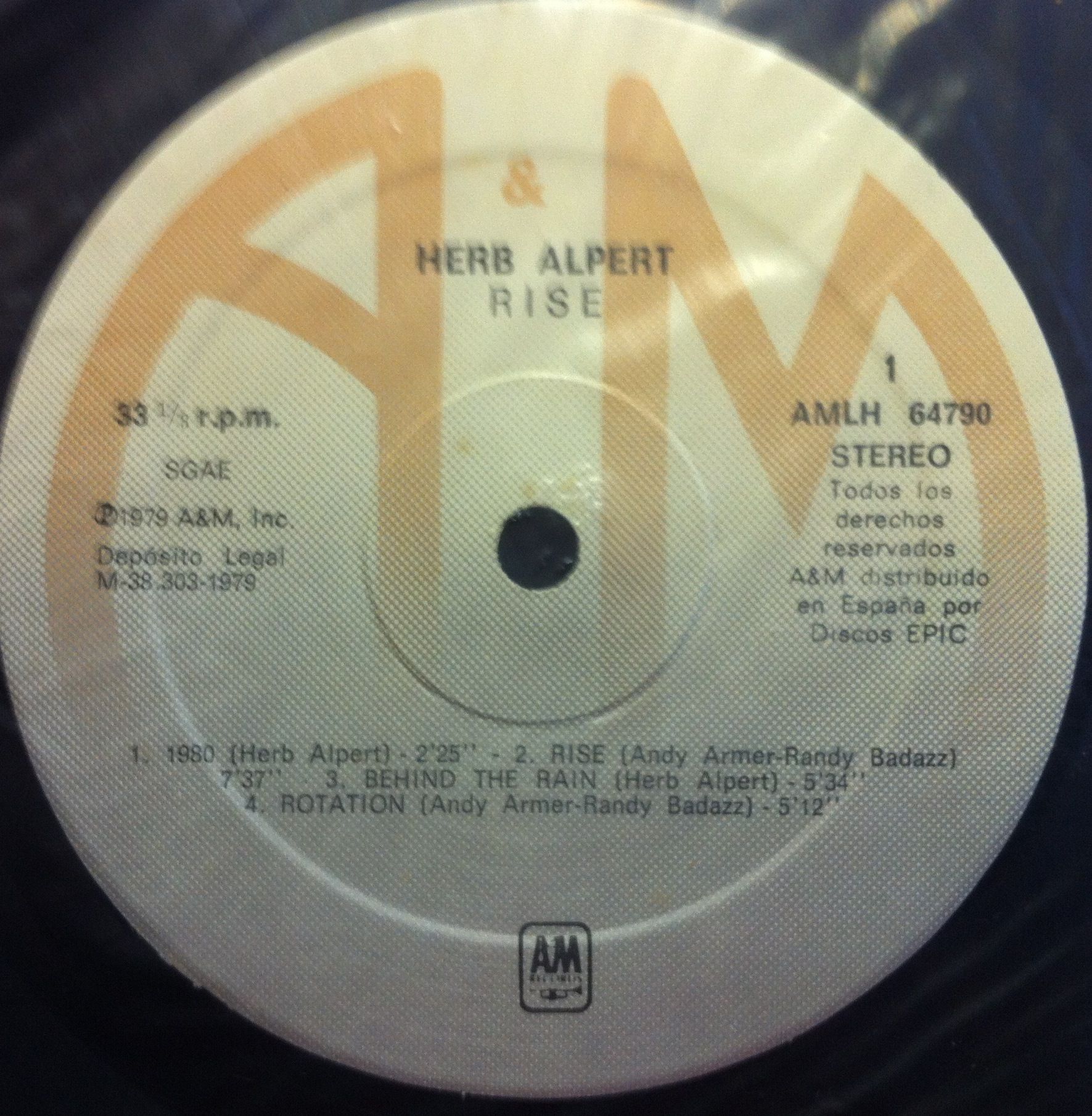 Herb Alpert Rise LP Archive Mint Amlh 64790 Spain Press 1979 Record 