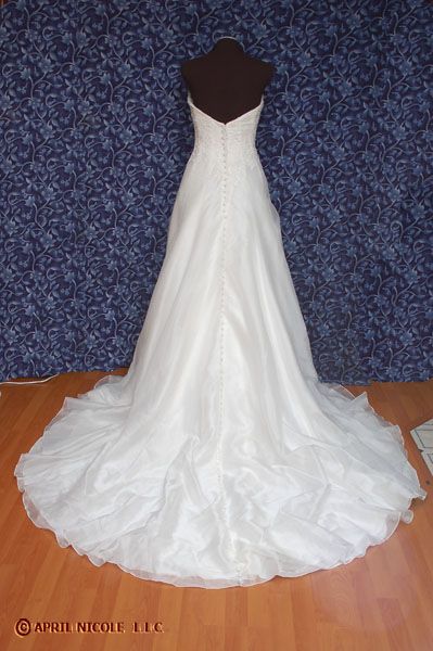 Allure L219 Ivory Organza Over Taffeta w Lace Wedding Dress 10