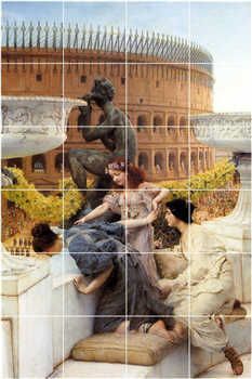 XL Lawrence Alma Tadema Historical Painting Backsplash Wall Tile 