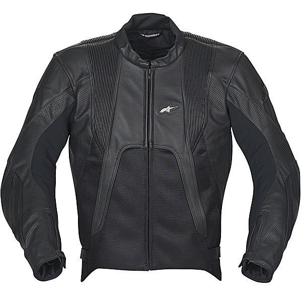 alpinestars alloy leather jacket black modern aggressive urban styling 