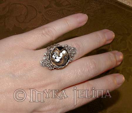 Amber Rose Crystal Ball Angel Ring Myka Jelina Seika