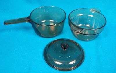 PYREX CORNING WARE AMBER VISION WARE 1.5 LITER DOUBLE BOILER 