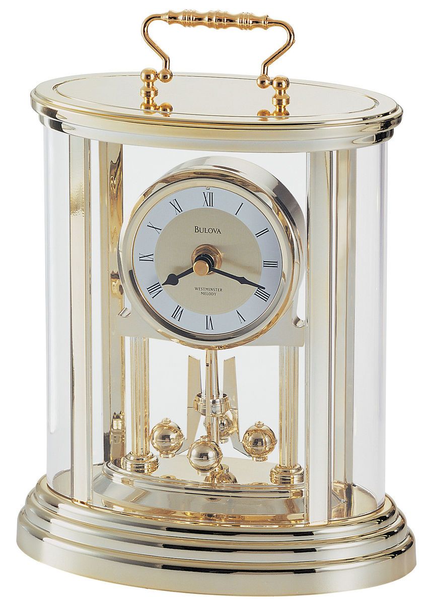 Bulova Amesbury I Chiming Gold Anniversary Clock Model B8910