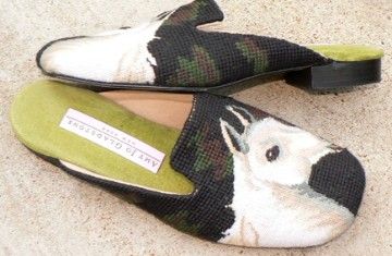 Amy Jo Gladstone 7 7 5 M Needlepoint Horse Mules Shoes