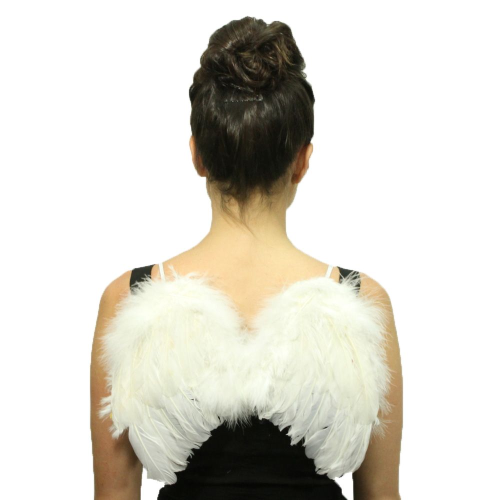 Wings Feather Fairy Angel Wings Small 11x12 White Costume Party Fancy 