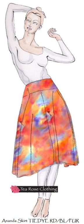 Apres Yoga Clothing Ananda Angle Skirt Tie Dye Red