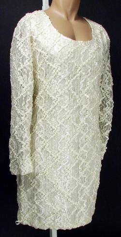 Genuine Andre Van Pier Ivory Lace Cocktail Dress 10