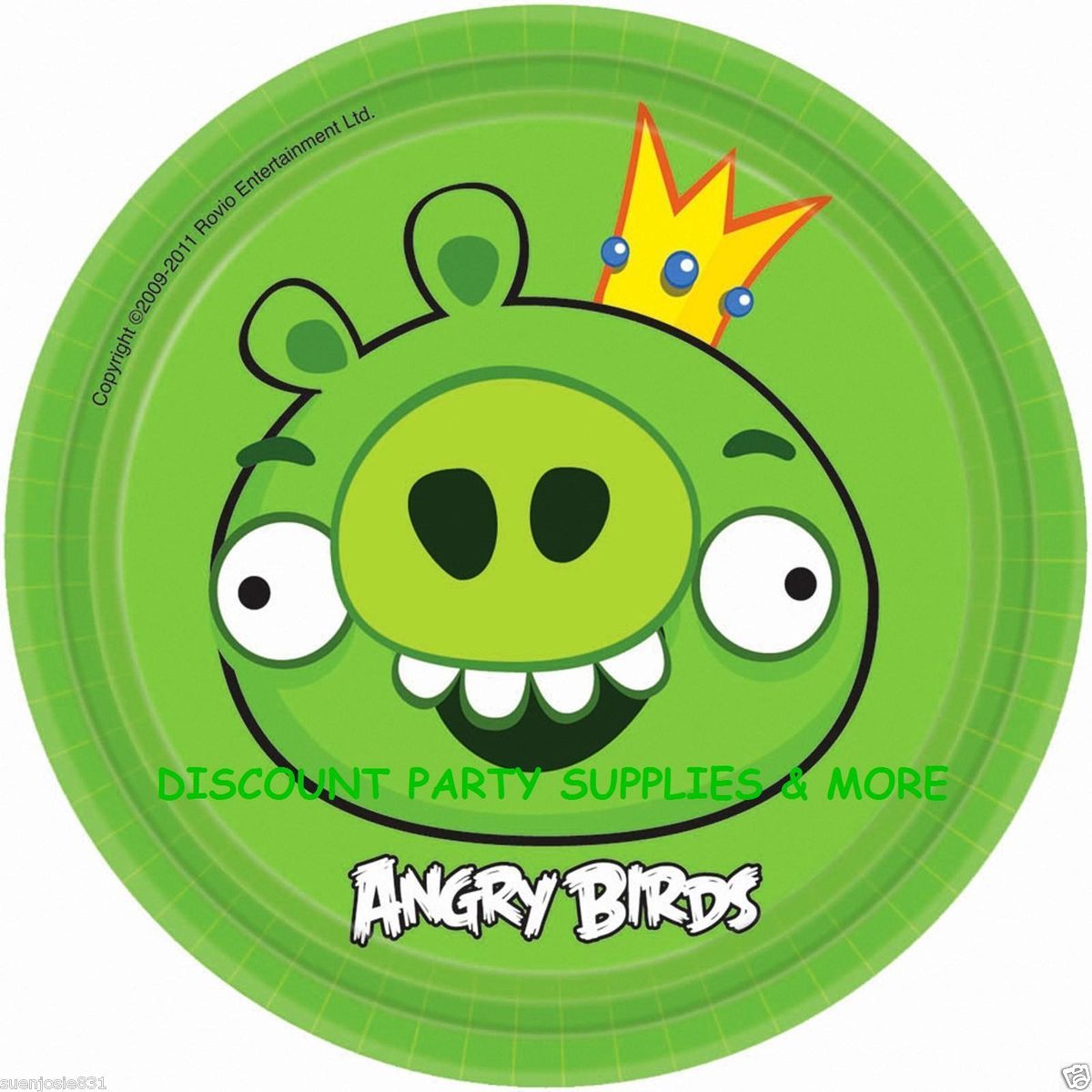Angry Birds King Pig Green Dessert Plates