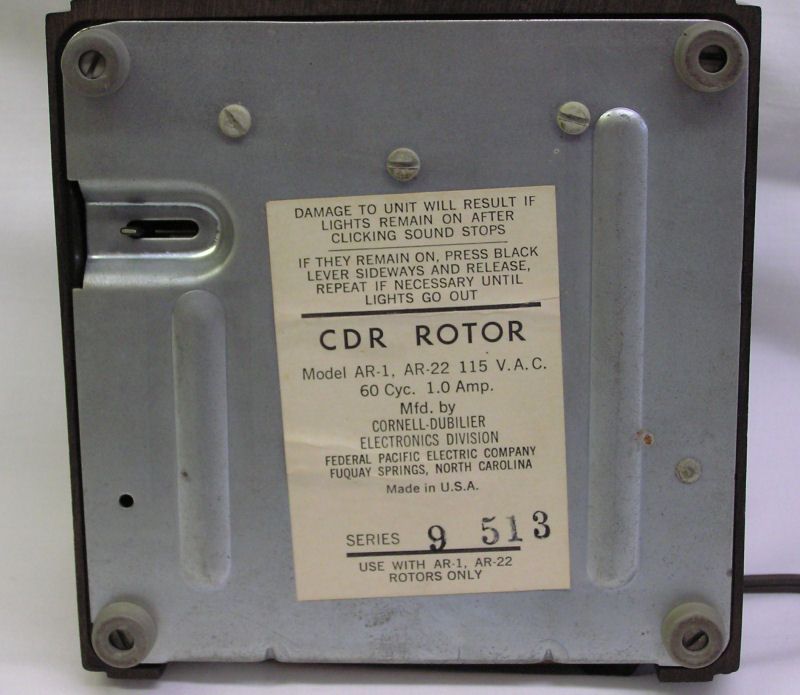CDR Rotor AR 1 Control Box Antenna TV CB Ham Radio AR 22