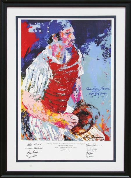 Leroy Neiman Thurmon Munson Signed by Yankee Teammates