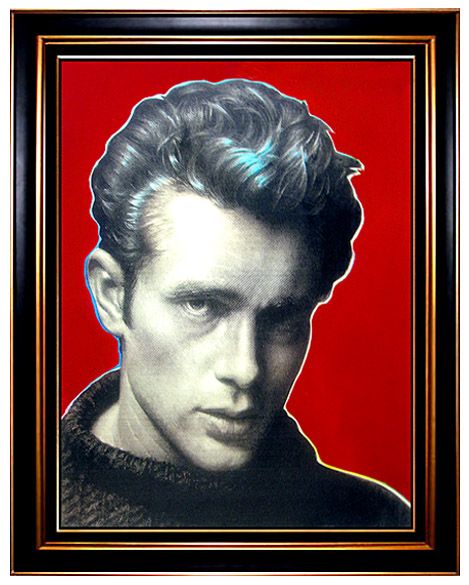 Large Steve Kaufman Sak Acrylic Screenprint Painting James Dean Andy 