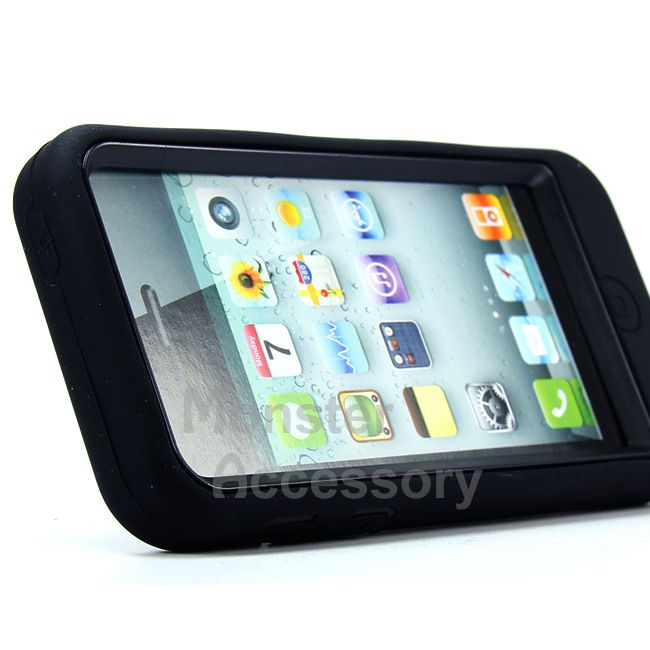 BLACK KICKSTAND HARD CASE GEL COVER FOR APPLE IPHONE 5 5G 6TH GEN