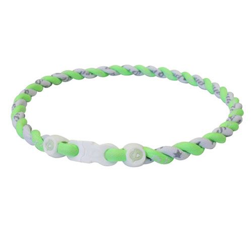   TORNADO NECKLACE 22 INCH NEON OPTIC GREEN AND WHITE TITANIUM SPORT