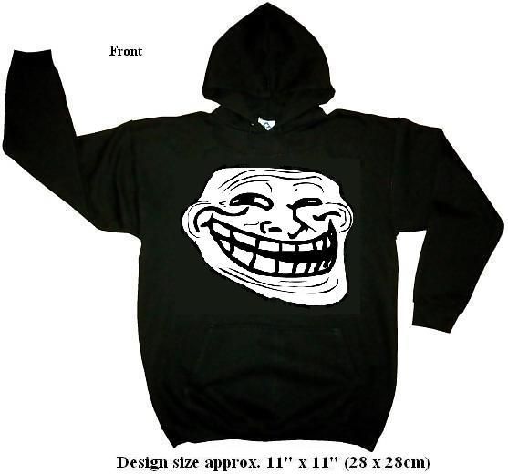 Troll Cool Face Trollface Hoodie B 4chan Anon Meme