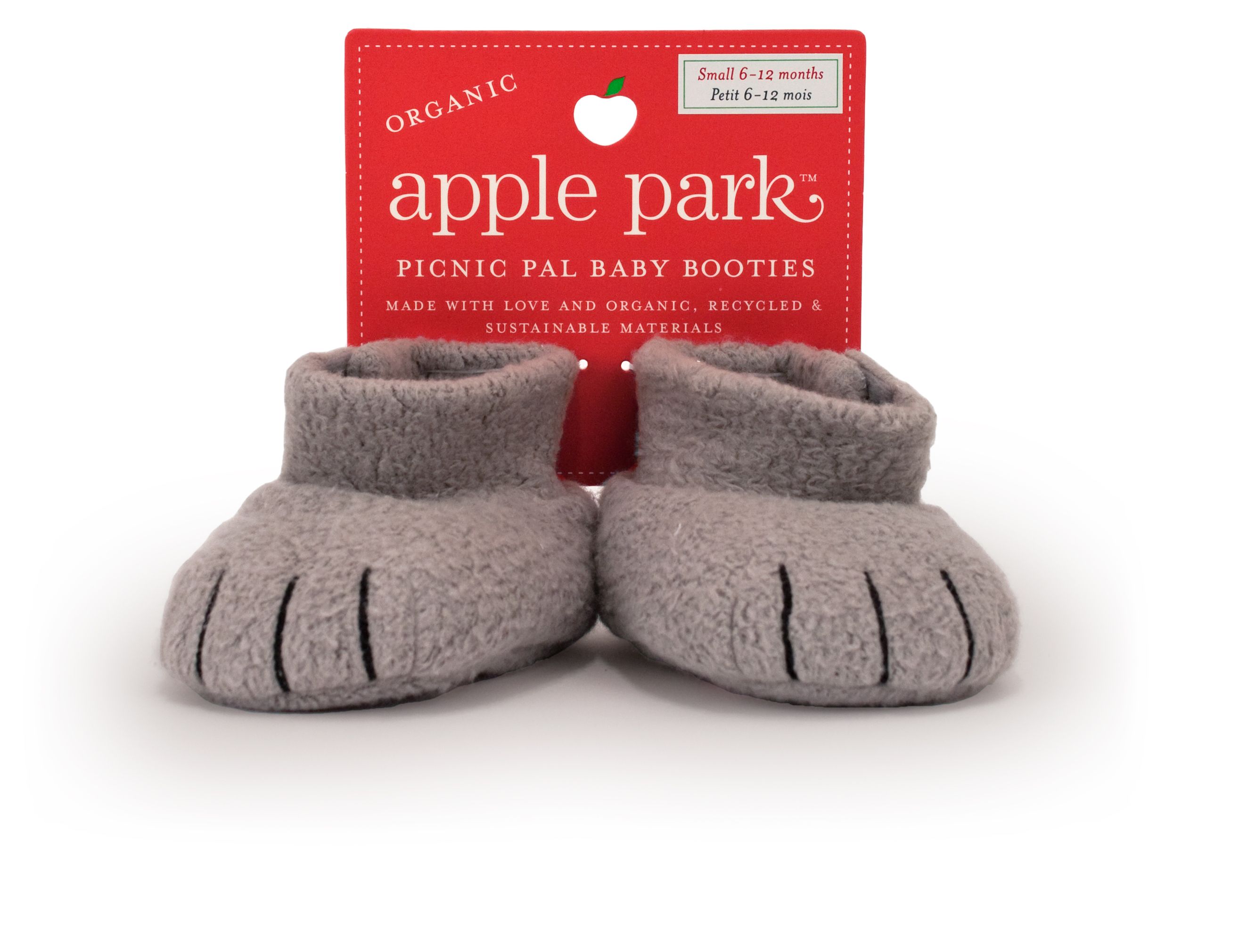 Apple Park Layette Orange Organic Cotton Bunny Booties