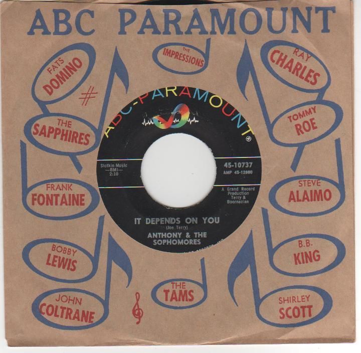 Anthony Sophomores Doo Wop 45 ABC Depends on You Hear