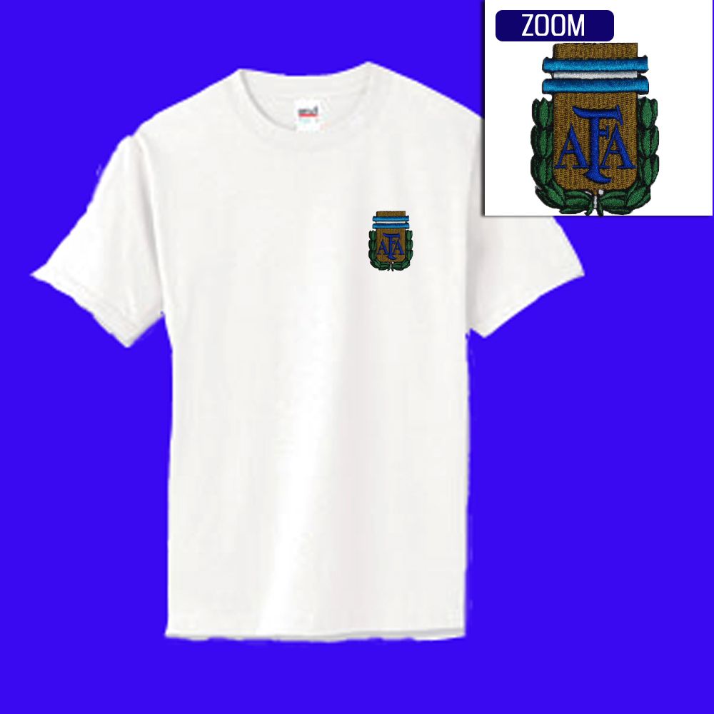 Argentina National Football Soccer Patch T shirt WHITE 14 99 M XL