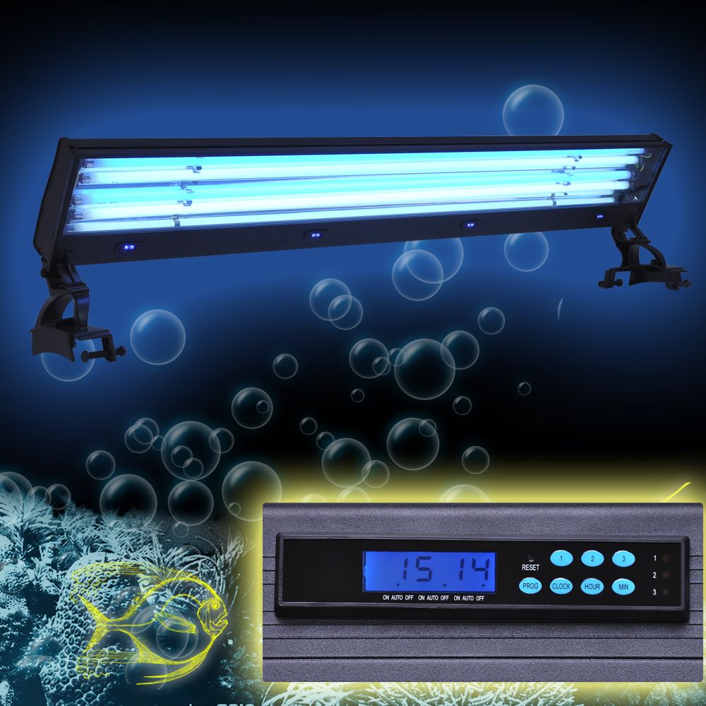 48 216W T5 HO Aquarium Light Hood LCD Timer Coral Reef 4x54 