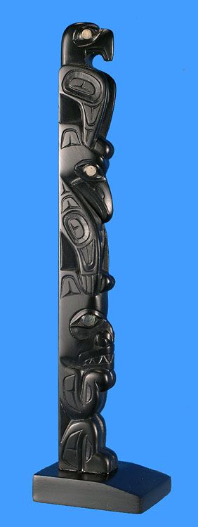 Fine Haida Argillite Totem Pole Northwest Coast Art