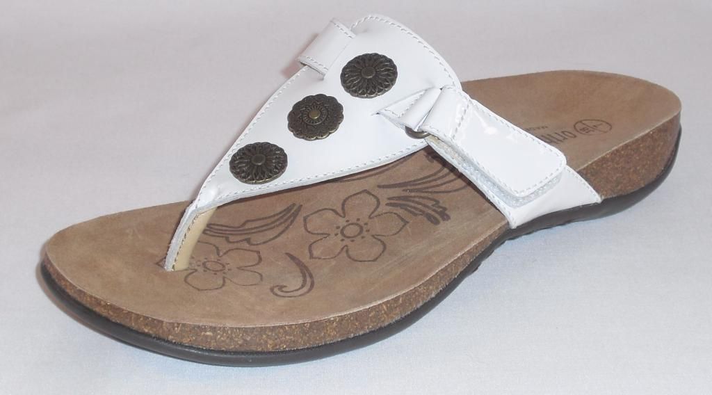 Orthaheel Cecilia Leather Adjustable Flip Flops Made in Spain All 