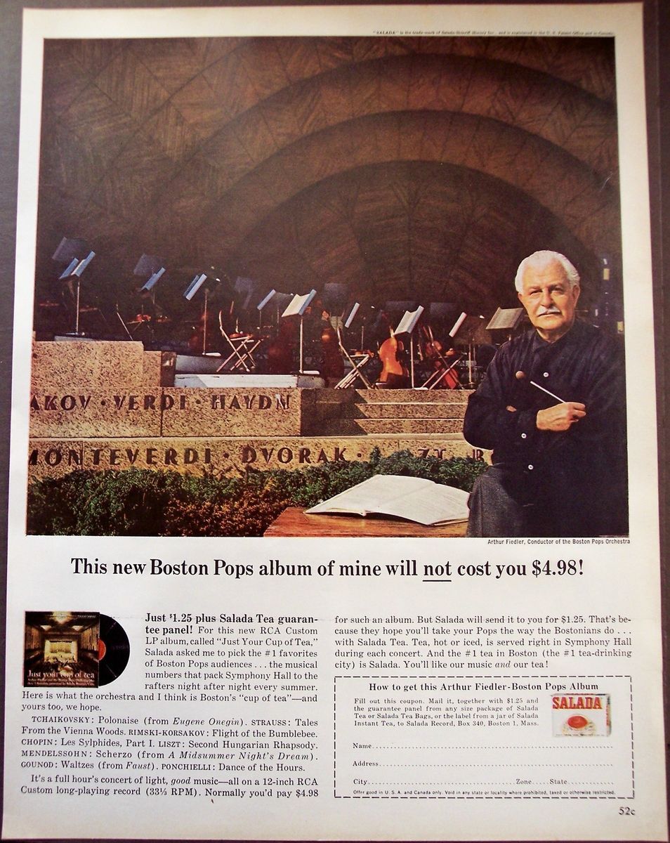   Promo Ad Conductor Arthur Fiedler of Boston Pops Orchestra