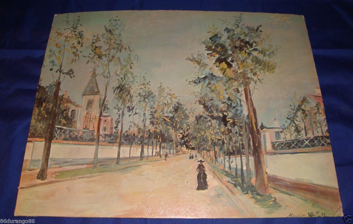 VINTAGE MAURICE UTRILLO A STREET IN THE SUBURBS 1916 LITHOGRAPH