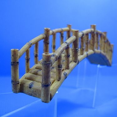 Bamboo Bridge L Resin Aquarium Ornament decor 6 77x1 5x 2 36 Cones 