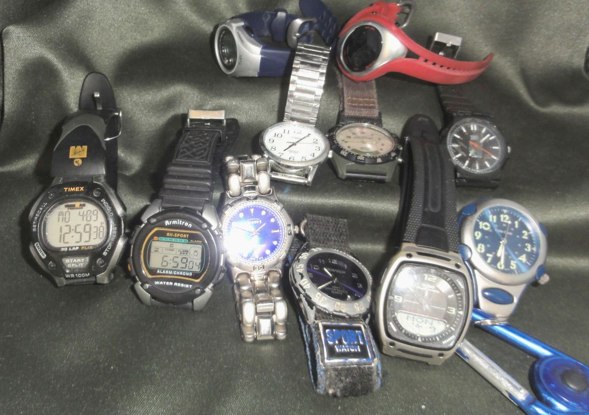   WATCHES ~ ARMITRON, CASIO, TIMEX, AQUATECH, NIKEPARTS OR REPAIR