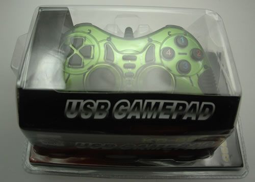 Green USB Computer Game Pad Controller Joypad Joystick