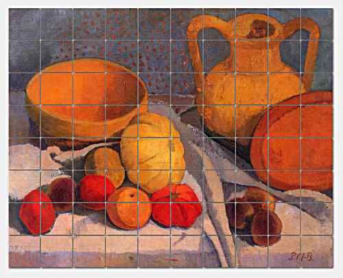 Modersohn Still Life Yellow Cup Ceramic Mural Backsplash Kitchen 43x34 