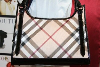 Burberry Ashmore Nova Check with Black Trim Tote Shopper MSRP $1195 