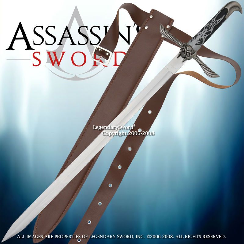 Sword of Altair Assassins Creed Movie Game Blade w Brown Carrying Belt 