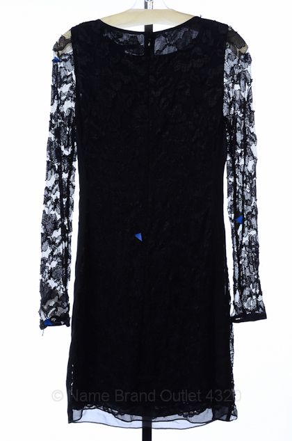 Diane Von Furstenberg 4 s New Zarita Dress Black Lace LS Designer 