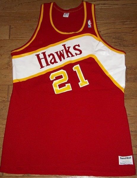 NBA Atlanta Hawks Dominique Wilkins 21 Vintage Sand Knit Basketball 