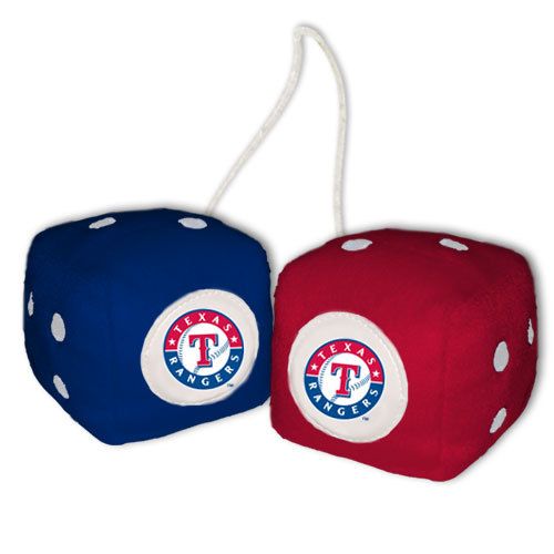 Texas Rangers MLB Baseball Car Mirror Fuzzy Dice