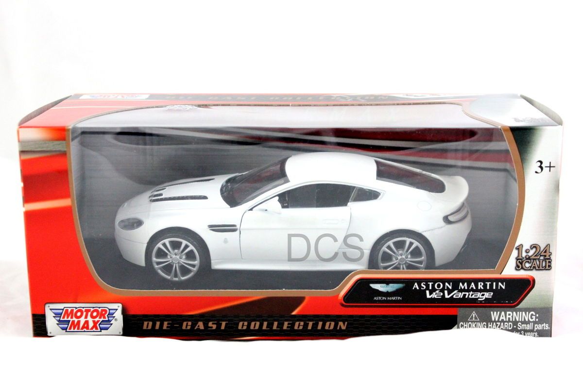 Motormax Aston Martin V12 Vantage White 1 24 Diecast Car